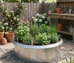 Rundt højbed galvaniseret med sneglekant H40 cm