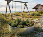 Rundt højbed galvaniseret uden sneglekant H54 cm