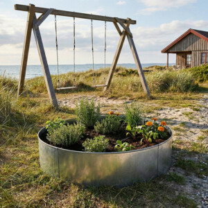 Rundt højbed galvaniseret uden sneglekant H54 cm