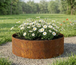 Rundt højbed rusten uden sneglekant H54 cm