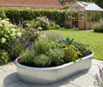 Ovale højbed galvaniseret med sneglekant H40 cm