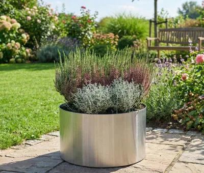 Rundt h&oslash;jbed galvaniseret uden sneglekant H40 cm