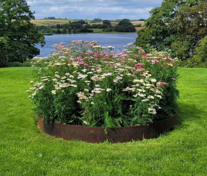 Rundt højbed i cortenstål 5mm H25 cm