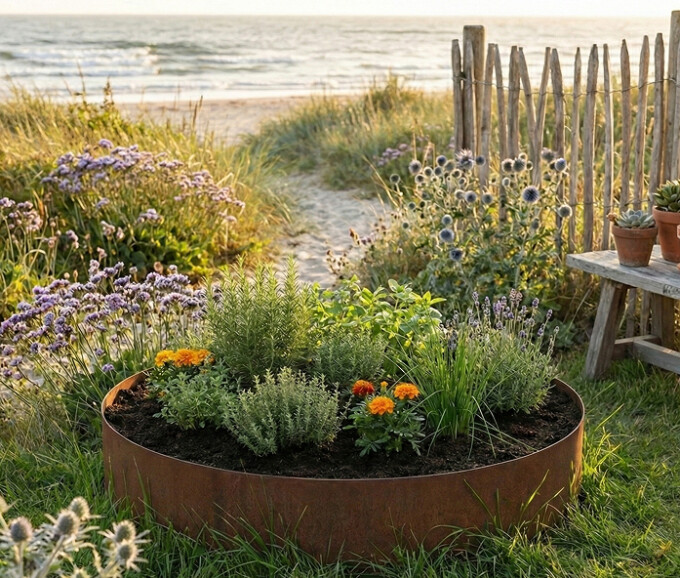 Rundt højbed i cortenstål 5mm h25