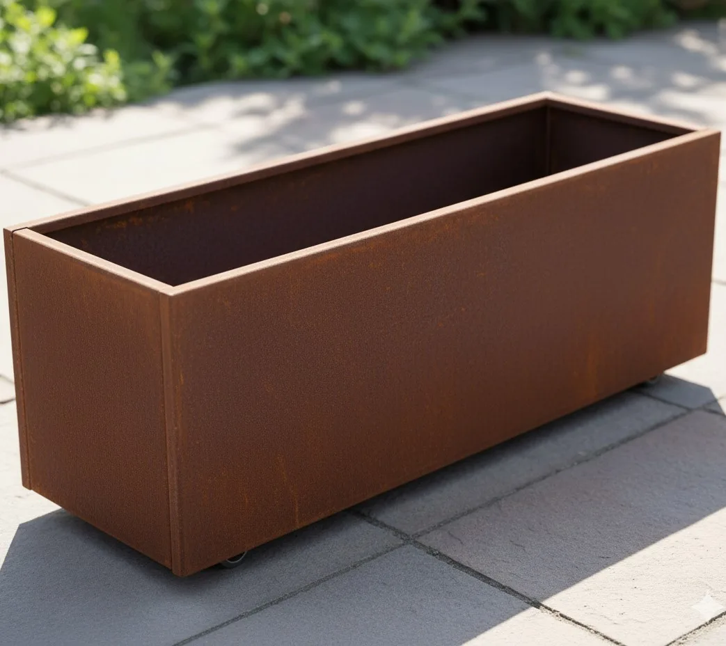 Plantekasse Cortenst&aring;l 120 x 40 cm H40 cm