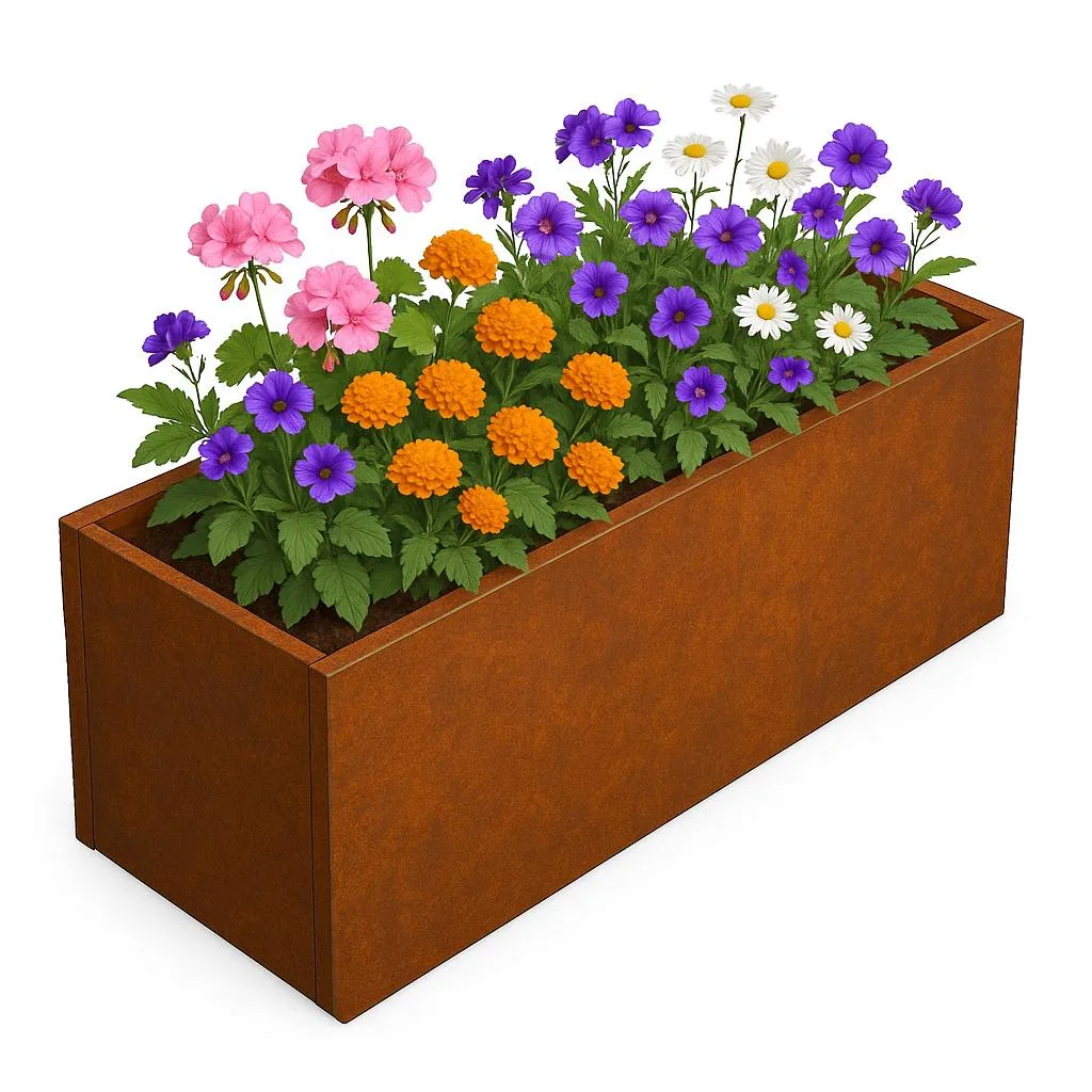 Plantekasse Cortenst&aring;l 120 x 40 cm H40 cm - Billede 8