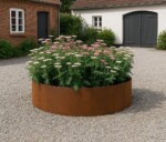 Rundt højbed i cortenstål 5mm H40 cm