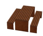 Bord bænke sæt 180 x74 cm H 73 cm med Mahogni.