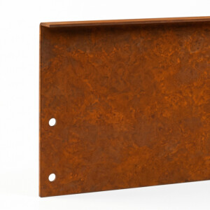 Græskanter i corten stål 3 mm 15x298 cm med bukket kant
