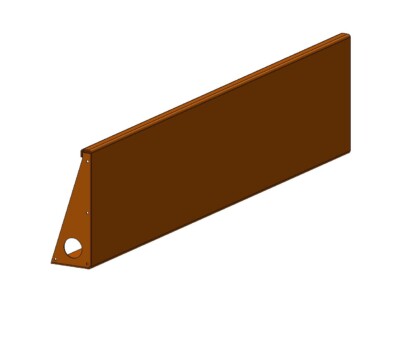 St&oslash;ttemur med bukket kant