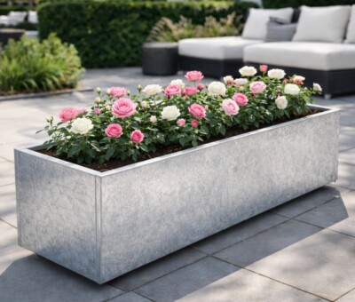 Plantekasse Galvaniseret 120 x 40 cm H40 cm