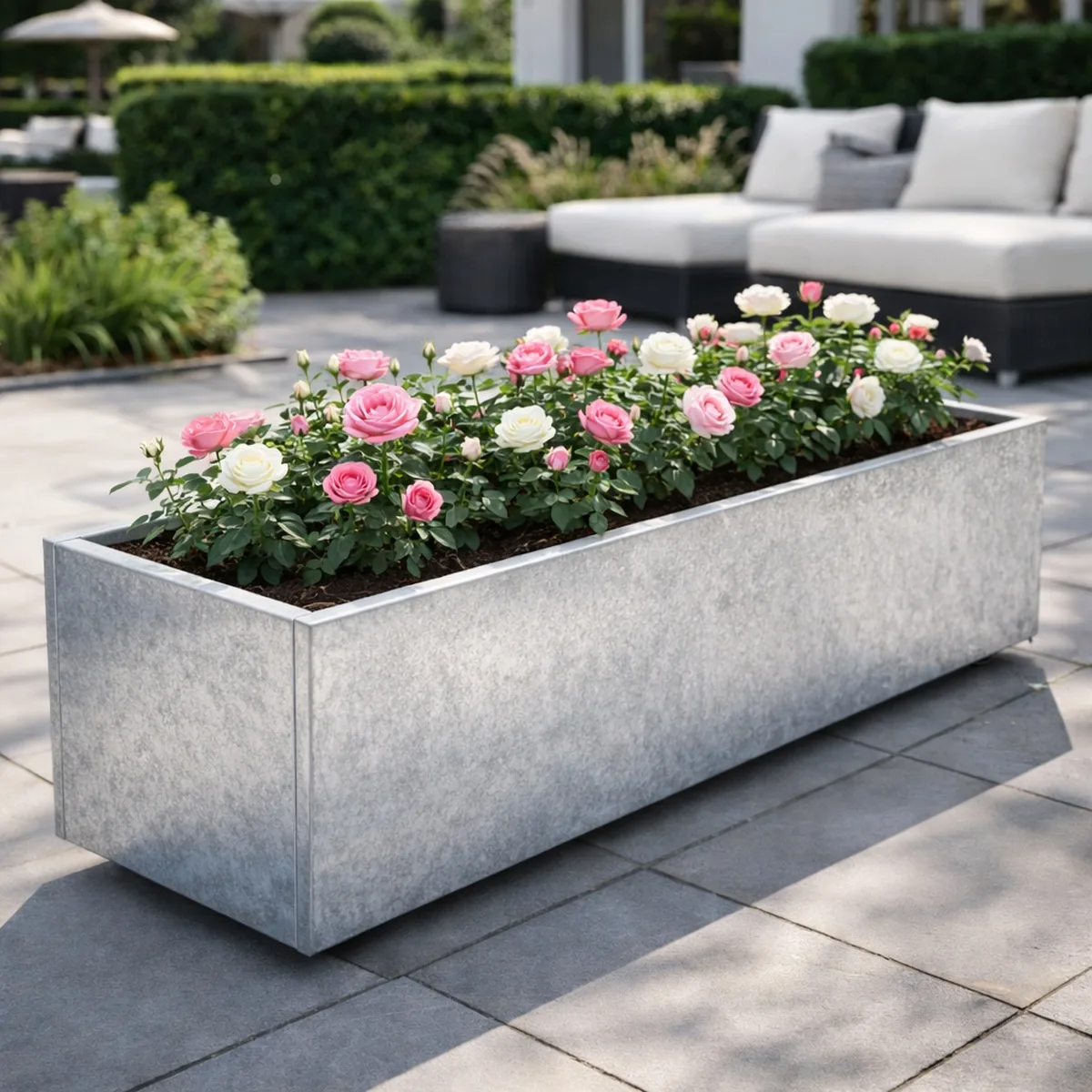 Plantekasse Galvaniseret 120 x 40 cm H40 cm