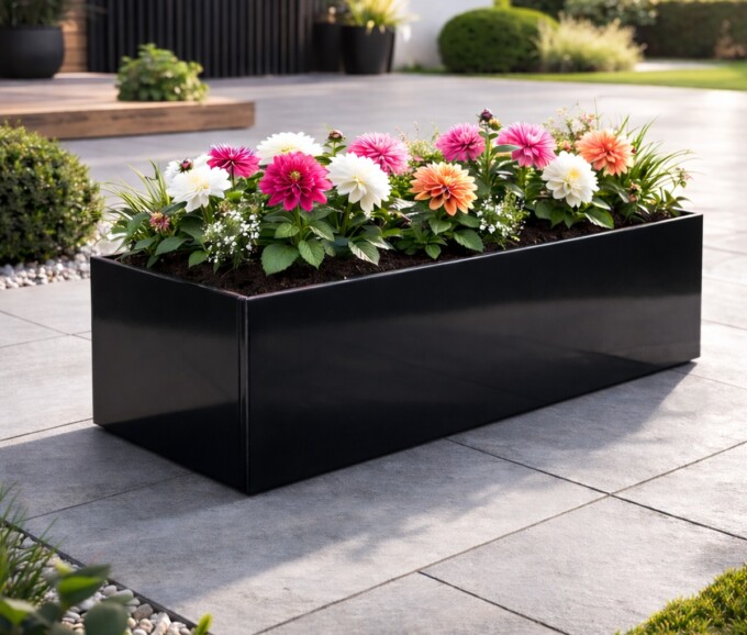 Plantekasse Sortlakeret 120 x 40 cm H40 cm